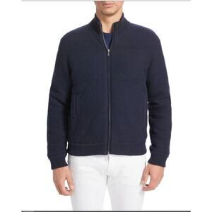 $6,395 NWT Brett Johnson 100% Cashmere Navy Reversible Zip Up Jacket Size 50(40)
